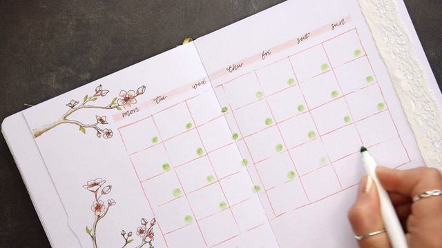 May 2023 Bullet Journal Set Up | Plan with Me | Cherry Blossom 🤍 | minimalistic & aesthetic смотреть онлайн