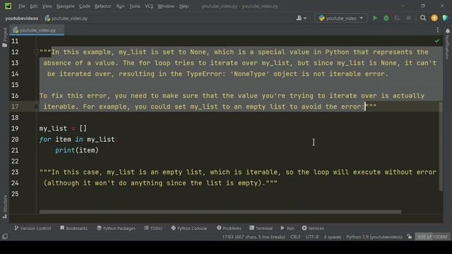 "Solving the TypeError 'NoneType' Object Is Not Iterable Error" смотреть онлайн
