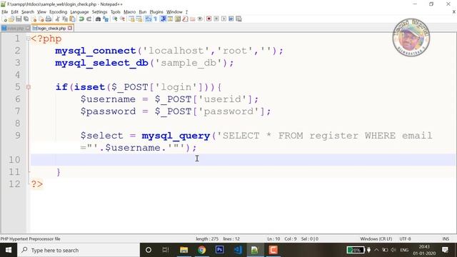 Login Validation Using PHP MySql смотреть онлайн