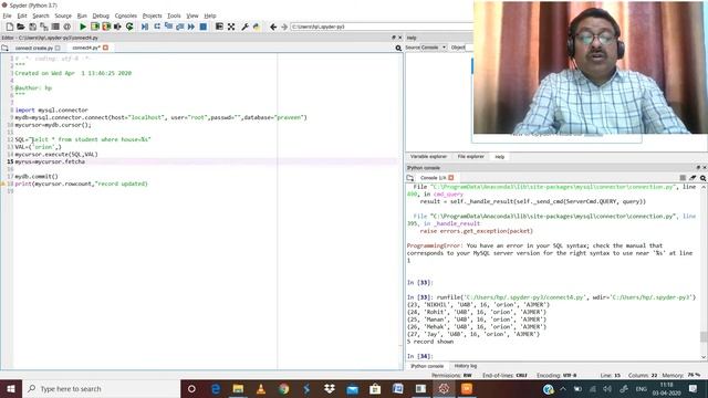 PYTHON WITH MYSQL TO USE SELECT COMMAD смотреть онлайн