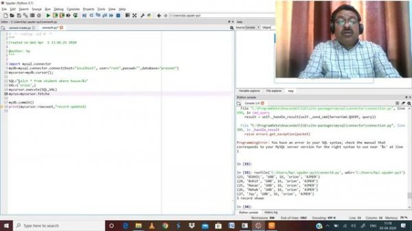 PYTHON WITH MYSQL TO USE SELECT COMMAD
