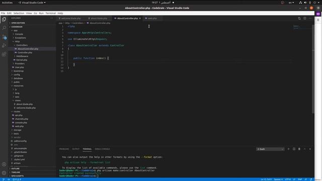 Laravel basics Course - Using controllers in laravel #4 смотреть онлайн