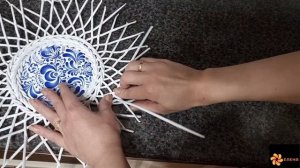 Плетеная ажурная шкатулка . Часть 2 - крышка