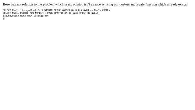 Databases: Eliminate duplicates in ListAgg (Oracle) (11 Solutions!!) смотреть онлайн