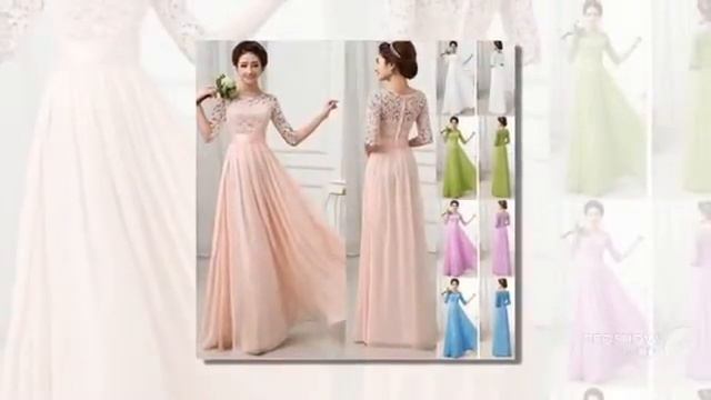 Новый розового кружева длинные платья выпускного вечера 2015 половины рукав совок v нек би смотреть онлайн