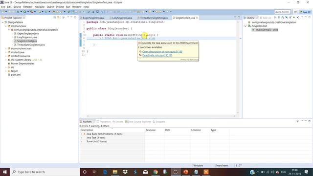 Java Singleton Pattern Implementation / Eager / Lazy / Tread Safe Singleton смотреть онлайн