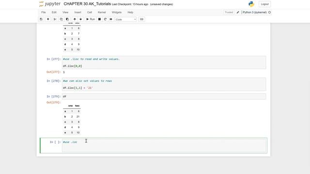 Chapter 30 Using iloc, loc, at and iat to access a DataFrames смотреть онлайн