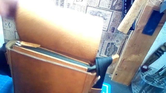 Кожаная сумка ручной работы.Handmade leather bag. смотреть онлайн