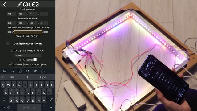 Как управлять адресной LED-лентой WS2812b через WIFI | ESP-01 с прошивкой WLED и LED FX смотреть онлайн