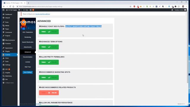 Cosmos Dynamic Content Builder For WordPress Settings Page Tour смотреть онлайн