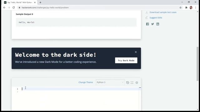 Say "Hello, World!" With Python-HackerRank Python Practice смотреть онлайн