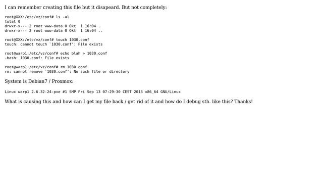 DevOps & SysAdmins: Linux: File is not shown in ls but cannot be touched with message "File exists" смотреть онлайн
