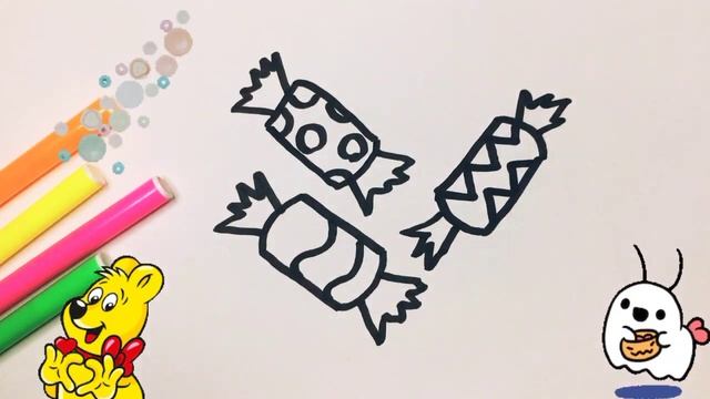 How to draw candy/drawing candy/Как нарисовать конфету/леденец видео для детей смотреть онлайн