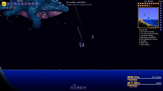 Terraria Calamity mod: Fighting Anahita and Leviathan (Ranger Setup) смотреть онлайн