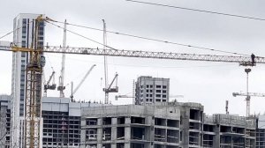 Строительство небоскрёбов в Москве.Танец башенных кранов.Construction of skyscrapers in Moscow