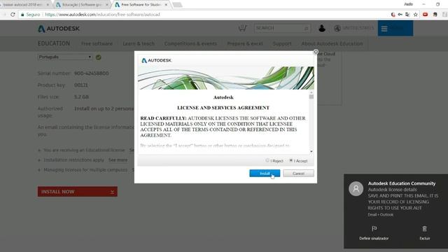 Como baixar e instalar o AUTOCAD 2018 em Português | versão estudante (GRATUITO) смотреть онлайн
