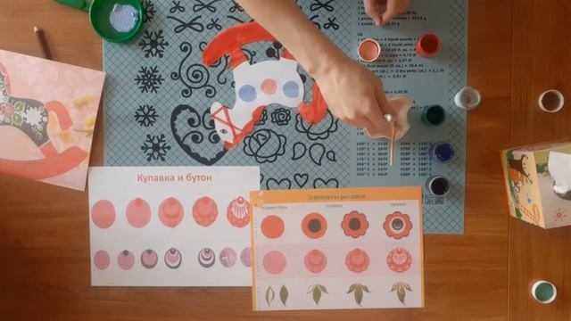 Рисование "Конь-качалка" городецкая роспись. смотреть онлайн