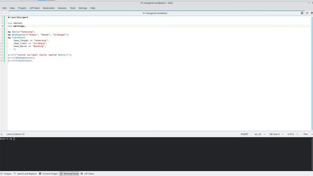 Mengenal variabel perl | Perl | Tutorial linux bahasa Indonesia смотреть онлайн