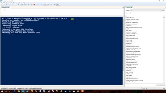 Resetting SQL Server SA Account with Reset-SQLAdmin ( alias Reset-SQLSAPassword) from DBATools смотреть онлайн