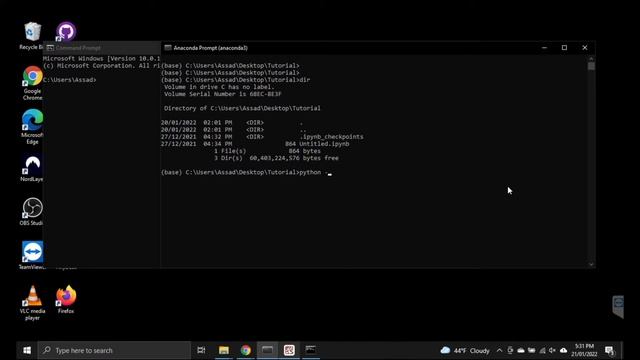 Steps to Create and activate Python Virtual Environment(venv) in Windows 10 command line terminal смотреть онлайн