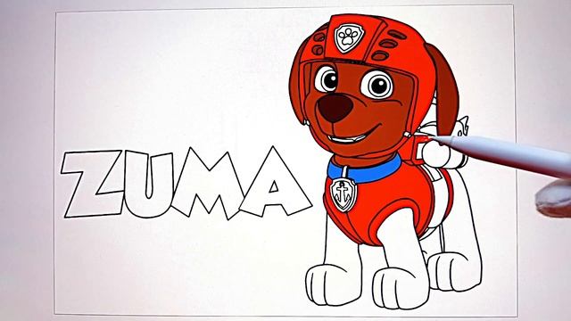 Paw Patrol the Movie 2023 | ZUMA | Coloring Page смотреть онлайн