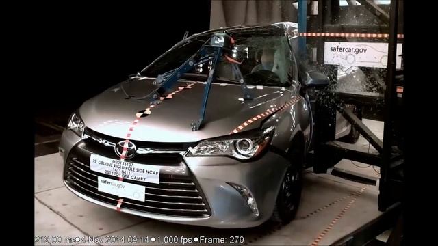 2015-2017 Toyota Camry/Hybrid NHTSA Side Pole Impact смотреть онлайн