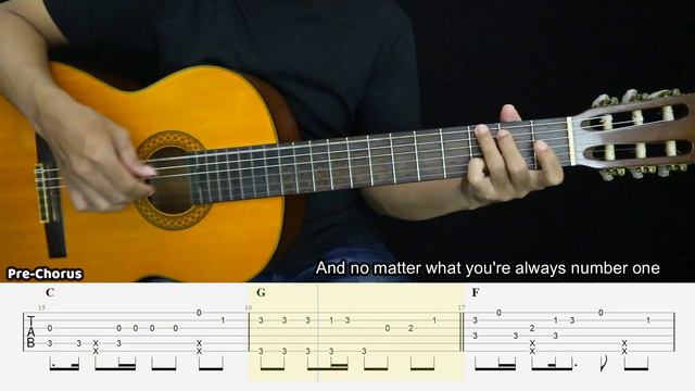 Favorite Girl - Justin Bieber - Fingerstyle Guitar Tutorial + TAB & Lyrics смотреть онлайн