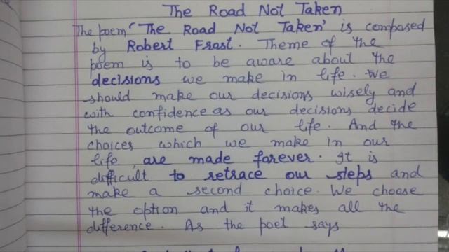 Class 12th || The Road Not Taken - Central Idea смотреть онлайн