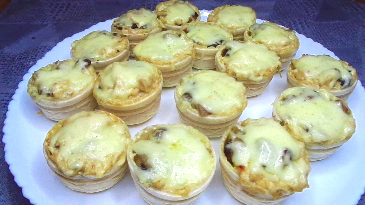 Жульен в тарталетках сытная вкусная закуска смотреть онлайн