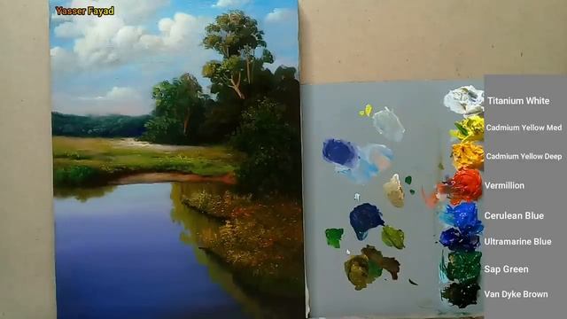 Landscape Oil Painting Lilies In The Lake By Yasser Fayad смотреть онлайн