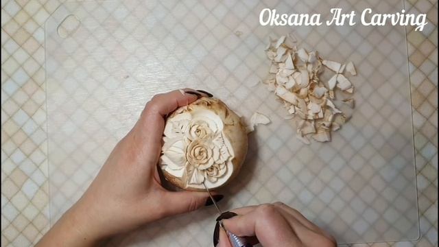 Amazing Champignon Carving / Вырезаем красивый узор на шампиньоне