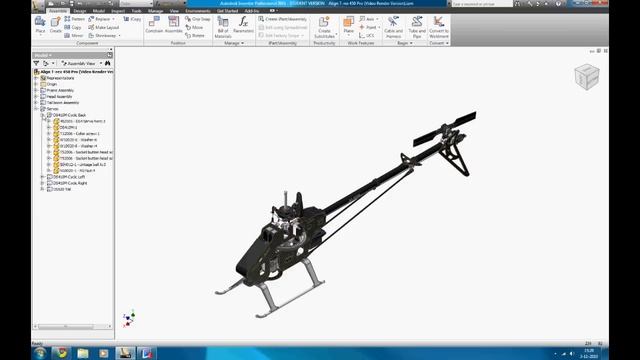 Align T-rex 450 Pro Autodesk Inventor swashplate assembly смотреть онлайн