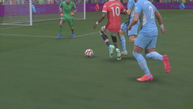 FIFA 22 PS5 - Rashford celebrates goal by kicking Man City corner flag смотреть онлайн