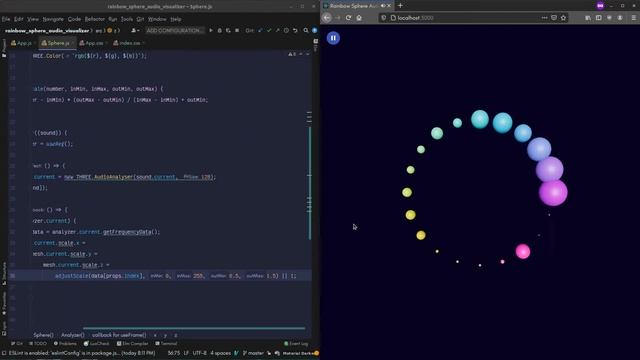Creative Coding Time Lapse | Rainbow Audio Visualizer | JavaScript, Three.js, React смотреть онлайн