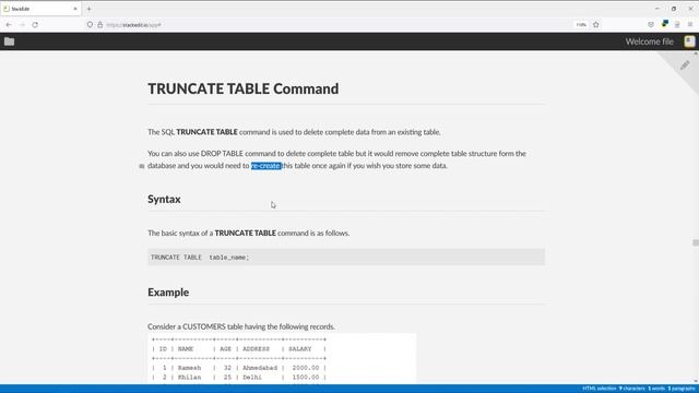 آموزش پیشرفته SQL - TRUNCATE TABLE смотреть онлайн