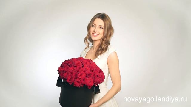 51 Красная роза в большой черной шляпной коробке смотреть онлайн