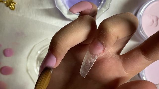 Watch Me Do My Nails | Non Dominant Hand Full Set using New Valentino Beauty Pure Cover Acrylics смотреть онлайн