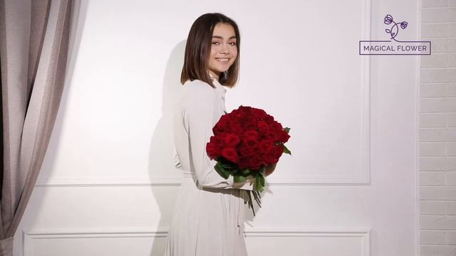 25 красных роз 60 см смотреть онлайн