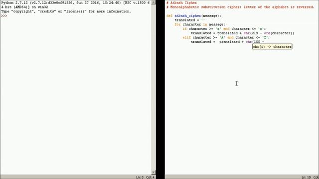 Atbash Cipher in Python 2.7 смотреть онлайн