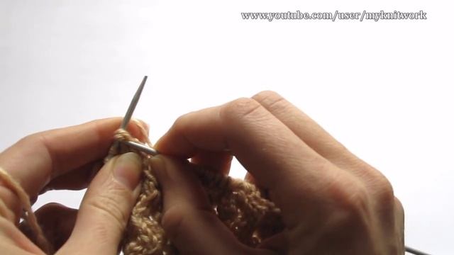 Вязание спицами. Вяжем узор "Ажурные ромбы". смотреть онлайн