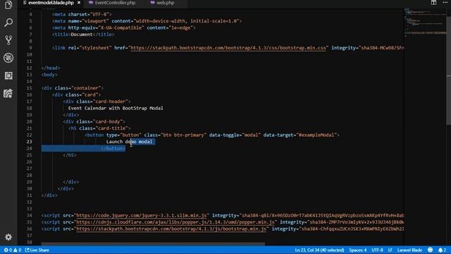 Event Calendar to Display in BootStrap Modal [Full Calendar] смотреть онлайн