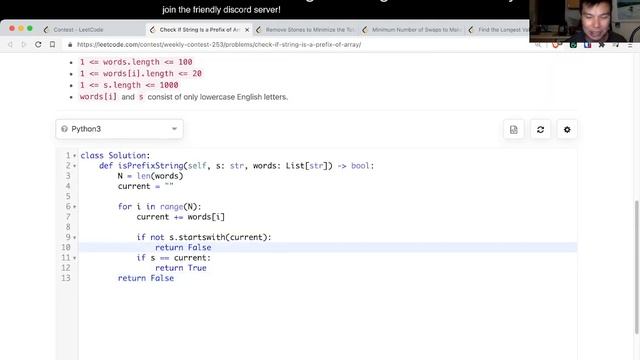 1961. Check If String Is a Prefix of Array (Leetcode Easy) смотреть онлайн