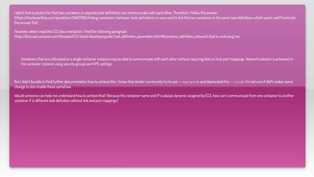 How to make containers communicate with each other in ECS without link and port mapping? смотреть онлайн