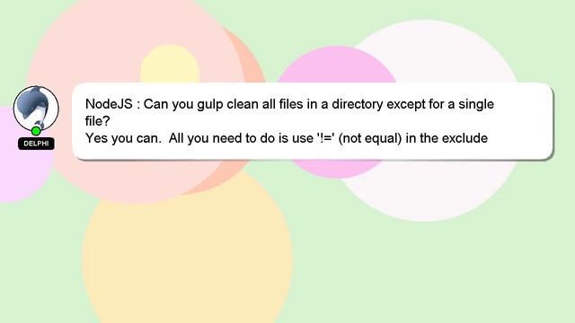 NodeJS : Can you gulp clean all files in a directory except for a single file? смотреть онлайн