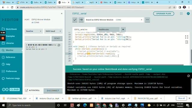 Testing Serial Communication - ASCII Table - ESP32 and computer смотреть онлайн