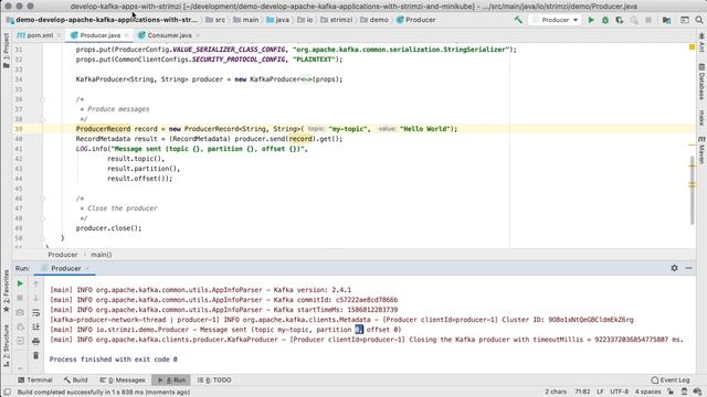 Develop Apache Kafka applications with Strimzi and Minikube смотреть онлайн