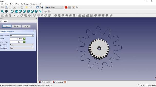 How to make gears in Freecad смотреть онлайн