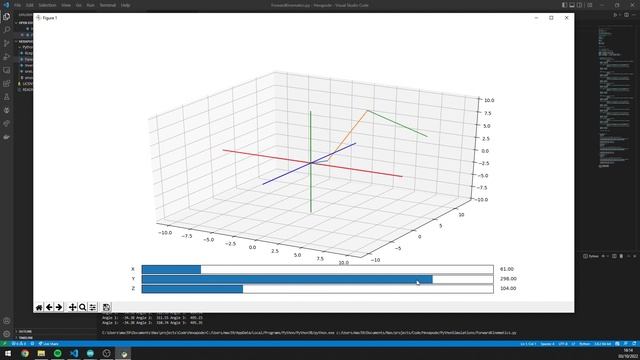 3 DOF forward kinematics simulation model (Usage example) - Python смотреть онлайн