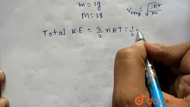 Calculate the total K.E. of 1g of nitrogen at `300 K`. Molecule weight of nitrogen `= 28`. смотреть онлайн