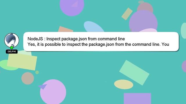 NodeJS : Inspect package.json from command line смотреть онлайн